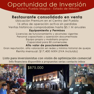 Restaurante en venta operando